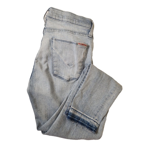 Hudson Jeans Denim - Hudson Women's Suzzi Midrise Ankle Super Skinny Jeans Light Wash Size 27 Raw Hem